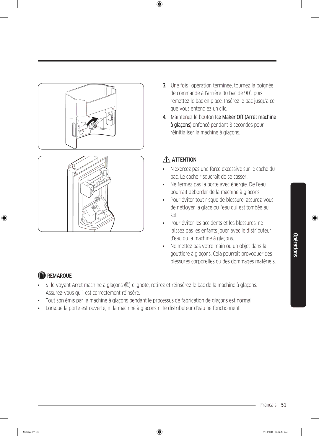 Samsung RS58K6307SL/EF, RS58K6537SL/EF manual Français 51  